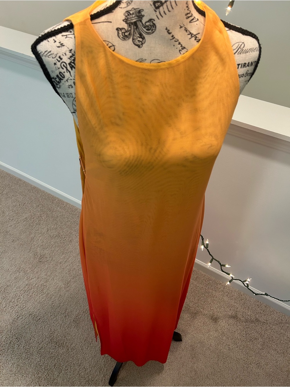 Caroline Constas size large Sleeveless Ombre Orange Maxi Dress - Picture 9 of 11